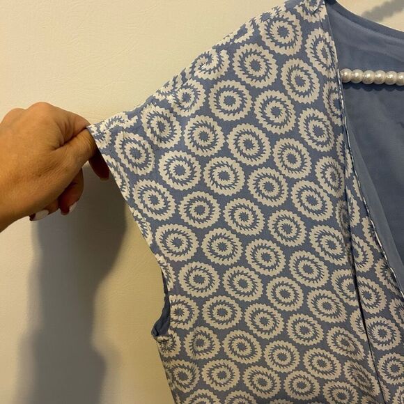 Gap Maxi Dress 18 plus Womens blue white Geometric Faux Wrap Boho beachy peasant - Picture 6 of 15